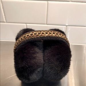 Black Earmuffs - Subway Chiq Chain link faux fur adjustable ear muffs.